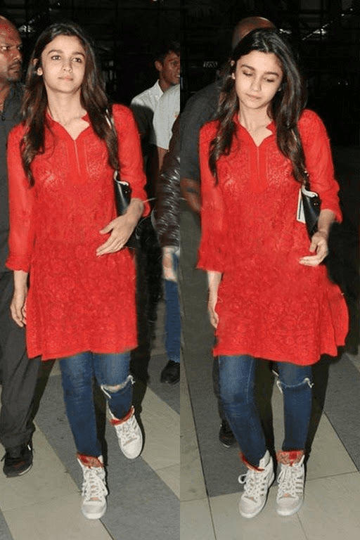 Alia Bhatt Short Kurti and Jeans Combo-min