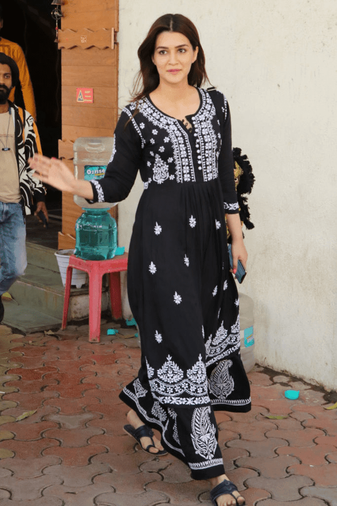 evava kriti sanon kurti with tribal prints mirror or patchwork embroidery min